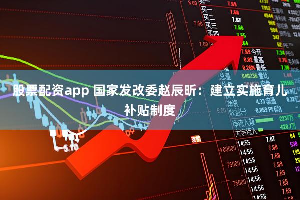 股票配资app 国家发改委赵辰昕：建立实施育儿补贴制度