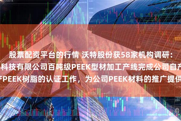 股票配资平台的行情 沃特股份获58家机构调研：子公司浙江科赛新材料科技有限公司百吨级PEEK型材加工产线完成公司自产PEEK树脂的认证工作，为公司PEEK材料的推广提供了新的支撑（附调研问答）
